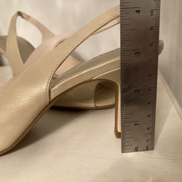 Champagne Pearl Leather Heels - Picture 2 of 7